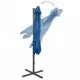 Чадър с чупещо рамо, прът и LED лампи, лазурносин, 250 см