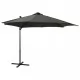 Чадър с чупещо рамо, прът и LED лампи, антрацит, 300 см