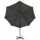 Чадър с чупещо рамо, прът и LED лампи, антрацит, 300 см