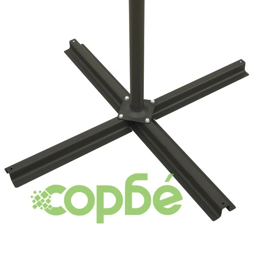 Конзолен градински чадър с прът и LED светлини, таупе, 300 см ➤ топ цена ➤ sorbe.bg