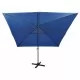 Чадър с чупещо рамо, прът и LED лампи, лазурносин, 300 см