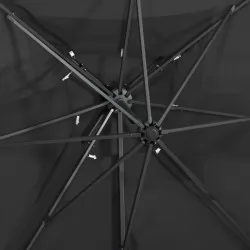 Градински чадър чупещо рамо с двоен покрив антрацит 250x250 см