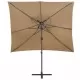 Градински чадър чупещо рамо с двоен покрив таупе 250x250 см