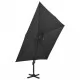 Градински чадър чупещо рамо с двоен покрив, 300x300 см, черен