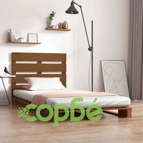 Рамка за легло, меденокафяво, борово дърво масив, 90x200 см ➤ топ цена ➤ sorbe.bg
