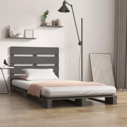 Рамка за легло, сива, 100х200 см, бор масив