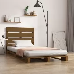 Рамка за легло, меденокафява, 100x200 см, бор масив