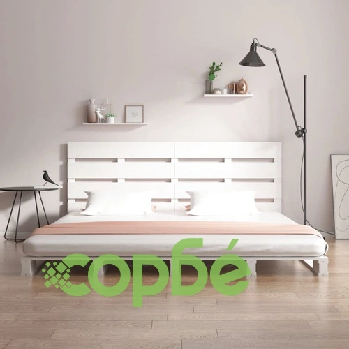 Рамка за легло без матрак, бял, 150x200 см, бор масив ➤ топ цена ➤ sorbe.bg