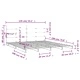 Рамка за легло, черна, бор масив, 135x190 см, Double