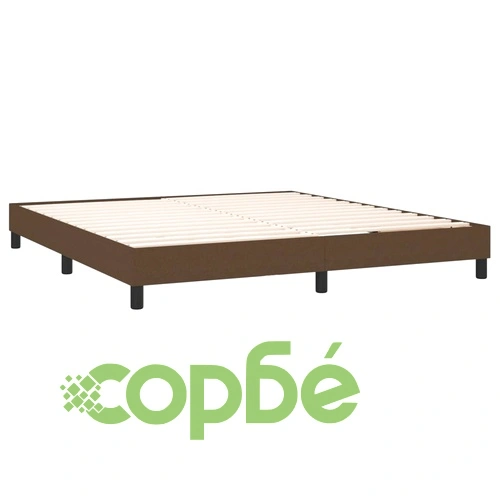 Рамка за легло без матрак, тъмнокафява, 160x200 см, плат ➤ топ цена ➤ sorbe.bg
