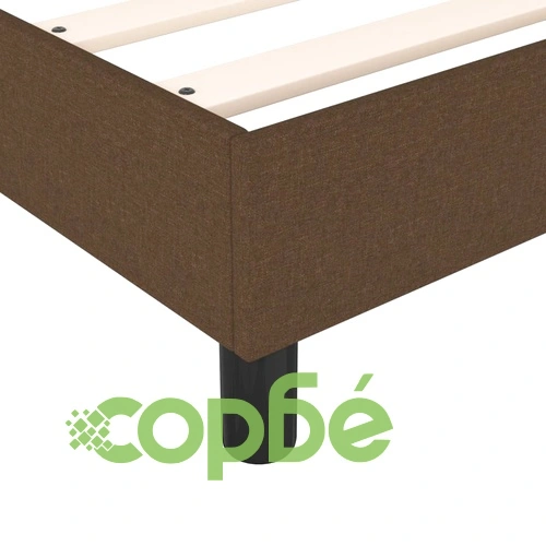 Рамка за легло без матрак, тъмнокафява, 160x200 см, плат ➤ топ цена ➤ sorbe.bg