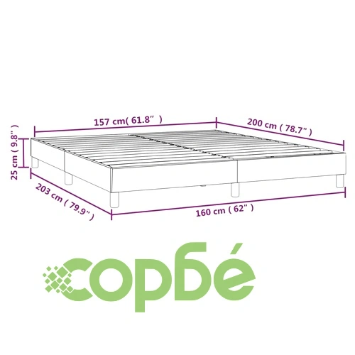 Рамка за легло без матрак, тъмнокафява, 160x200 см, плат ➤ топ цена ➤ sorbe.bg