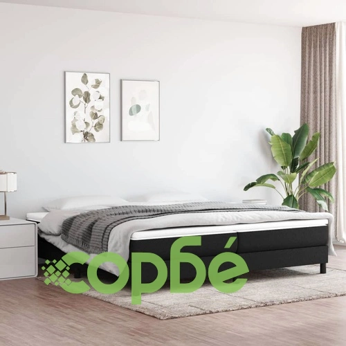 Рамка за легло без матрак, черна, 200x200 см, плат ➤ топ цена ➤ sorbe.bg