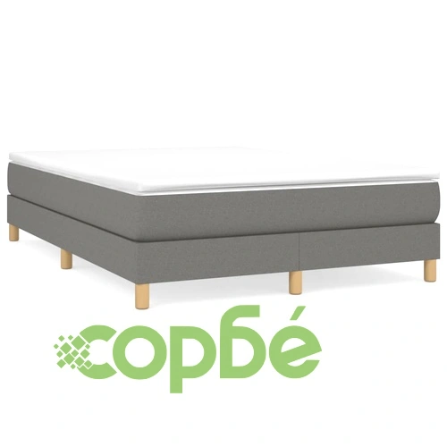 Рамка за легло без матрак, тъмносива, 140x190 см, плат ➤ топ цена ➤ sorbe.bg