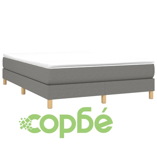 Рамка за легло без матрак, тъмносива, 140x190 см, плат ➤ топ цена ➤ sorbe.bg