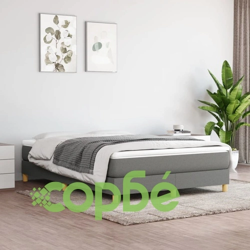 Рамка за легло без матрак, тъмносива, 140x190 см, плат ➤ топ цена ➤ sorbe.bg