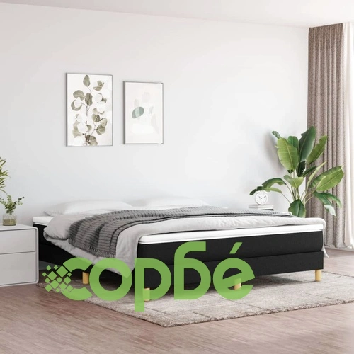Рамка за легло без матрак, черна, 160x200 см, плат ➤ топ цена ➤ sorbe.bg