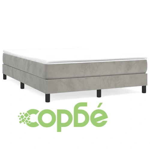 Рамка за легло без матрак, светлосив, 140x190 см, кадифе ➤ топ цена ➤ sorbe.bg