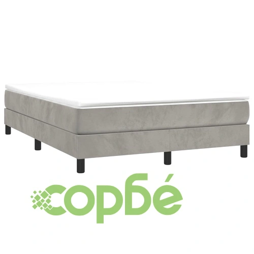 Рамка за легло без матрак, светлосив, 140x190 см, кадифе ➤ топ цена ➤ sorbe.bg