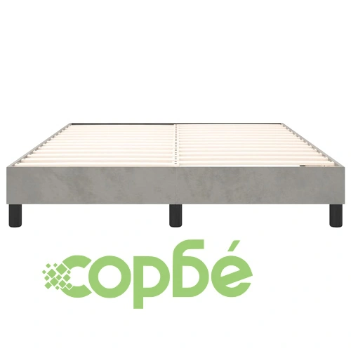 Рамка за легло без матрак, светлосив, 140x190 см, кадифе ➤ топ цена ➤ sorbe.bg