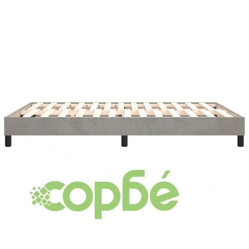 Рамка за легло без матрак, светлосив, 140x190 см, кадифе ➤ топ цена ➤ sorbe.bg