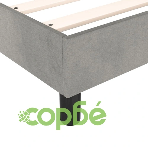 Рамка за легло без матрак, светлосив, 140x190 см, кадифе ➤ топ цена ➤ sorbe.bg