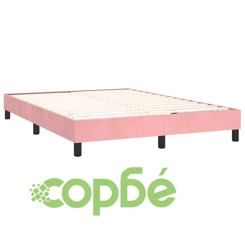 Рамка за легло, розова, 140x190 см, кадифе ➤ топ цена ➤ sorbe.bg