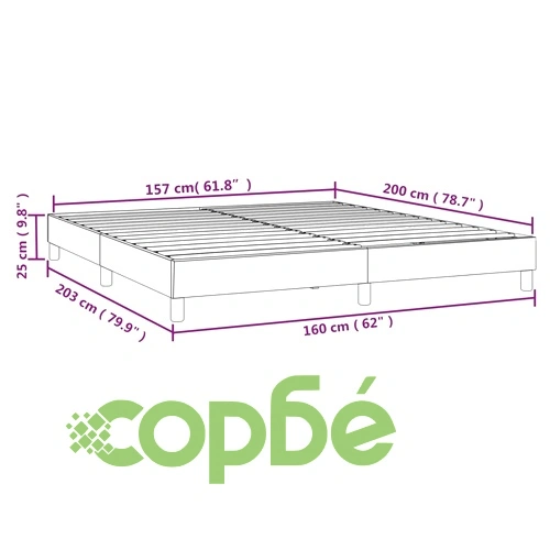 Рамка за легло без матрак, тъмнозелена, 160x200 см, кадифе ➤ топ цена ➤ sorbe.bg