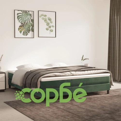 Рамка за легло без матрак, тъмнозелена, 160x200 см, кадифе ➤ топ цена ➤ sorbe.bg