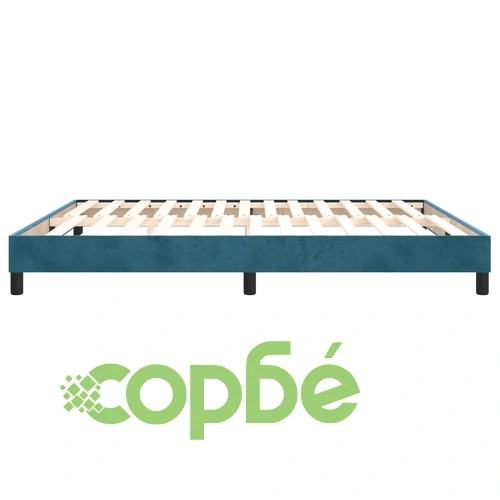 Рамка за легло без матрак, тъмносиня, 160x200 см, кадифе ➤ топ цена ➤ sorbe.bg