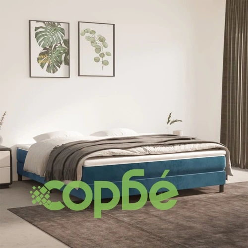 Рамка за легло без матрак, тъмносиня, 160x200 см, кадифе ➤ топ цена ➤ sorbe.bg