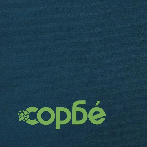 Люлеещ се стол с дървени крака и табуретка, син, кадифе ➤ топ цена ➤ sorbe.bg