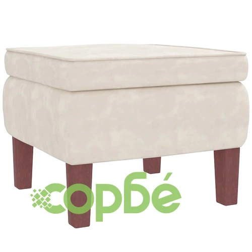 Люлеещ се стол с дървени крака и кремав, тъмнозелен, кадифе ➤ топ цена ➤ sorbe.bg