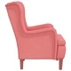 Фотьойл с табуретка, розов, кадифе