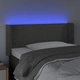 LED горна табла за легло, тъмносива, 103x16x78/88 см, кадифе
