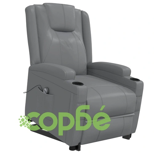 Изправящ стол, сив, изкуствена кожа ➤ топ цена ➤ sorbe.bg