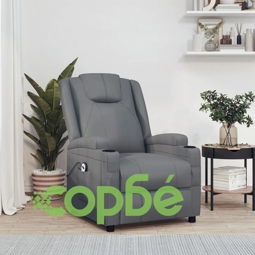 Изправящ стол, сив, изкуствена кожа ➤ топ цена ➤ sorbe.bg