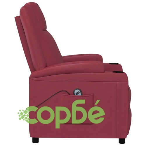 Изправящ стол, виненочервен, изкуствена кожа ➤ топ цена ➤ sorbe.bg