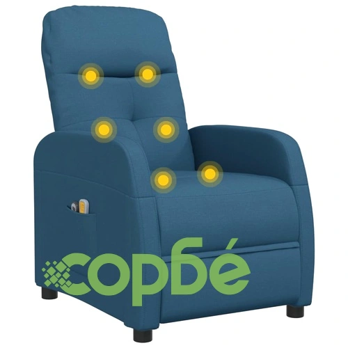 Изправящ масажен стол, син, текстил ➤ топ цена ➤ sorbe.bg