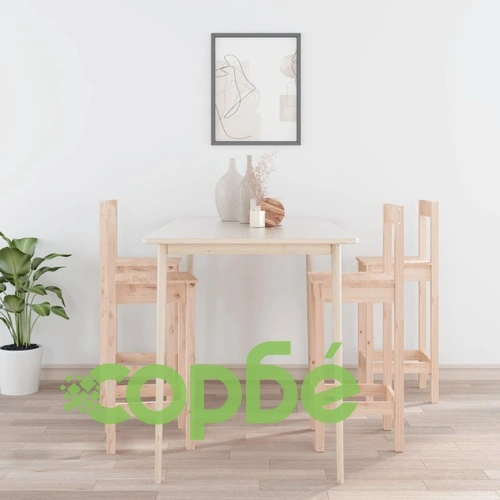 Бар столове, 4 бр, борово дърво масив ➤ топ цена ➤ sorbe.bg