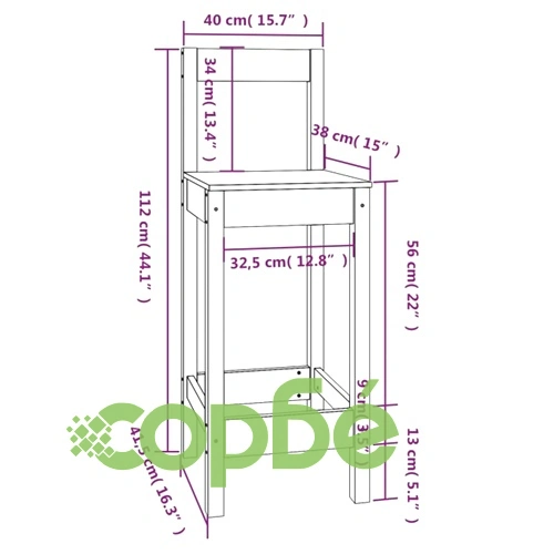 Бар столове, 4 бр, борово дърво масив ➤ топ цена ➤ sorbe.bg