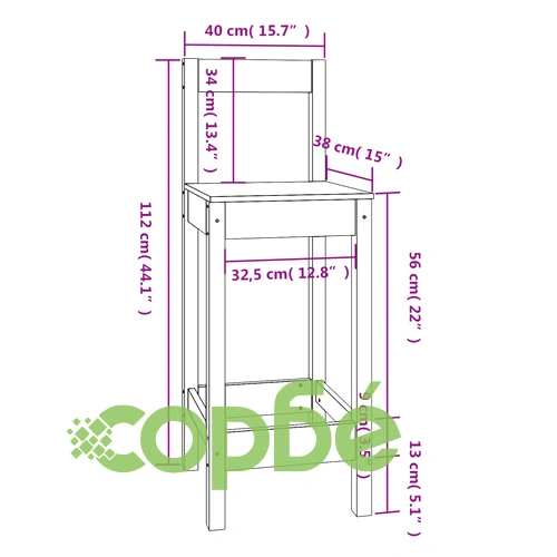 Бар столове, 4 бр, бели, борово дърво масив ➤ топ цена ➤ sorbe.bg
