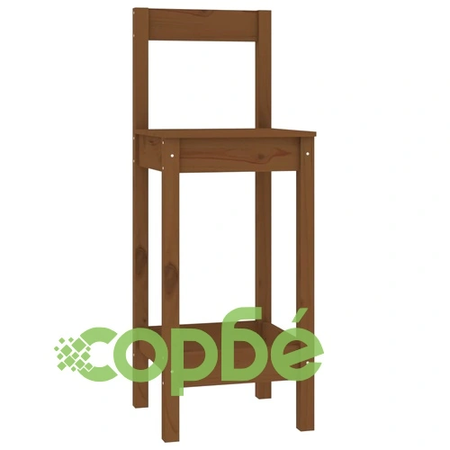 Бар столове, 4 бр, меденокафяви, борово дърво масив ➤ топ цена ➤ sorbe.bg