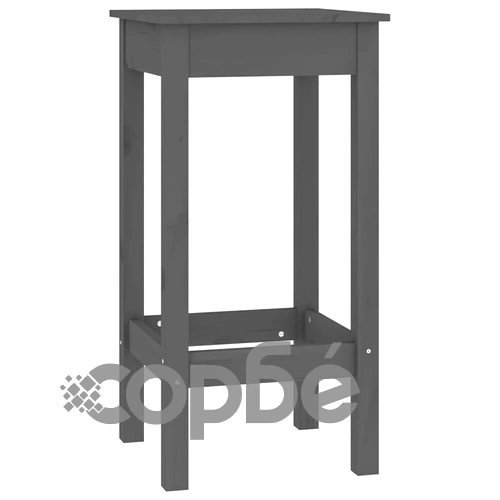 Комплект бар столове от 6 части, сив, масивна борова дървесина ➤ топ цена ➤ sorbe.bg