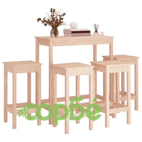 Бар комплект от 5 части, масивна борова дървесина ➤ топ цена ➤ sorbe.bg