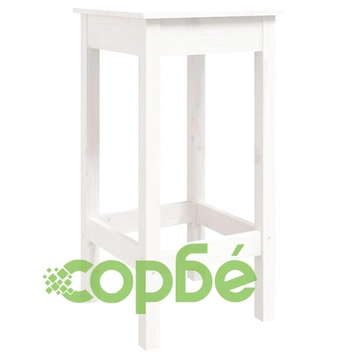 Бар комплект от 5 части, бял, масивна борова дървесина ➤ топ цена ➤ sorbe.bg