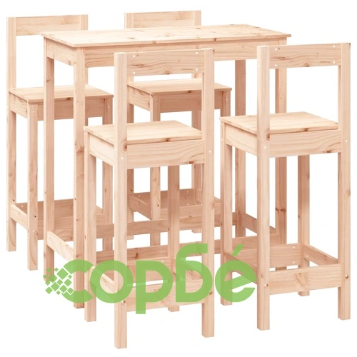 Бар комплект от 5 части, масивна борова дървесина ➤ топ цена ➤ sorbe.bg