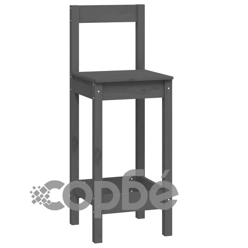 Бар комплект от 5 части, сив, масивна борова дървесина ➤ топ цена ➤ sorbe.bg