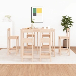 Бар комплект от 7 части, масивна борова дървесина