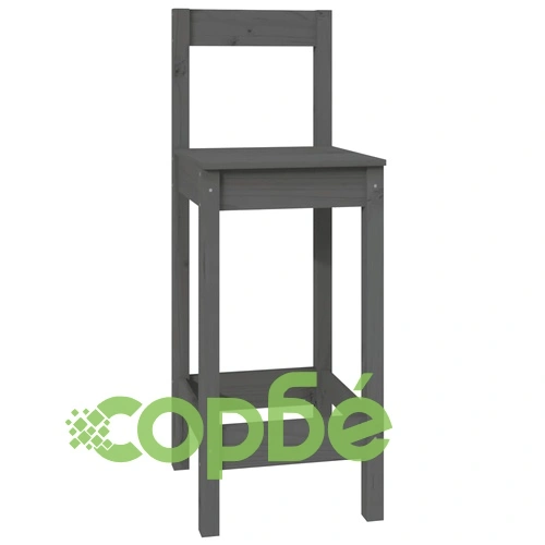 Бар комплект от 7 части, сив, масивна борова дървесина ➤ топ цена ➤ sorbe.bg